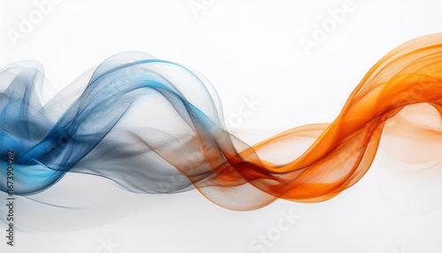 abstract colorful smoke wave design in orange blue and gray on white background for creative digital projects