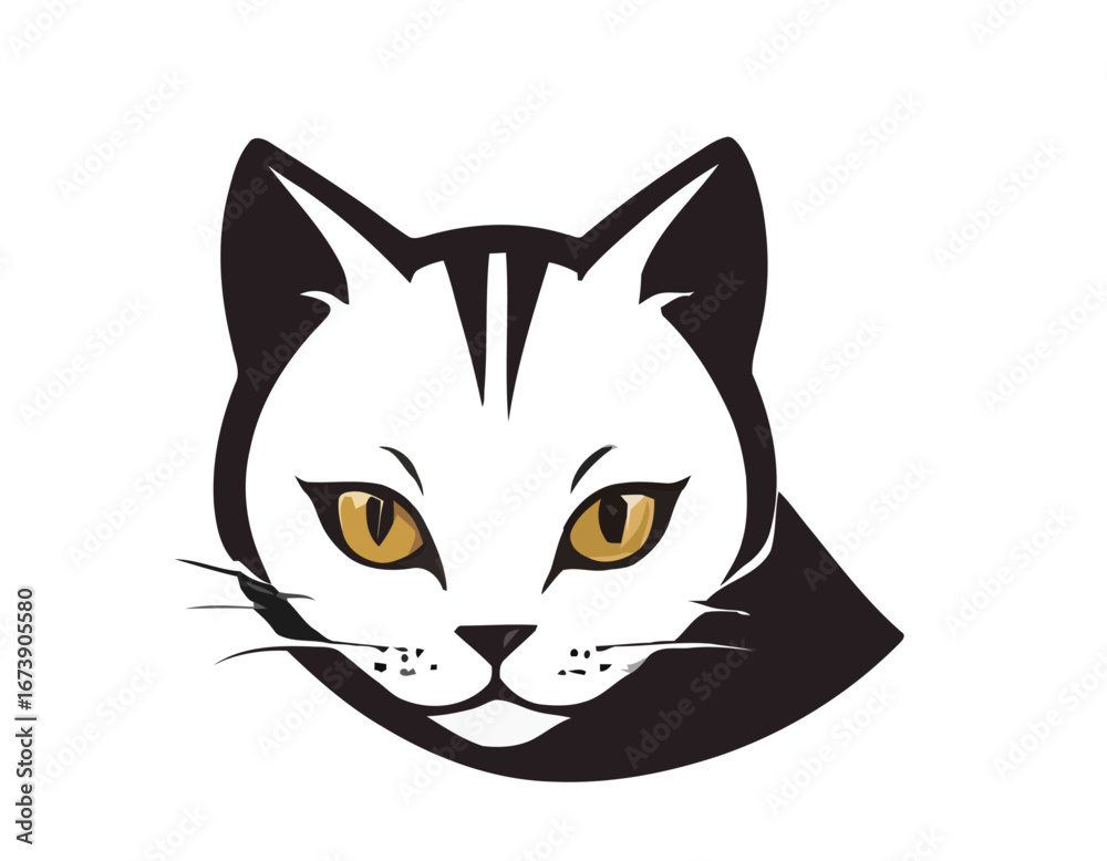 Fototapeta premium Asian Cat Head Vector Art, Intricate Powerful and Ready for Print or Web, Sharp Details. Strong Identity. Timeless Design, Symbolize Strength, Courage (1)