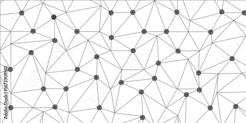 Technology abstract white digital background of connected dot with black line .many squares and rectangle shapes .Internet connection network high digital technology with connecting points and