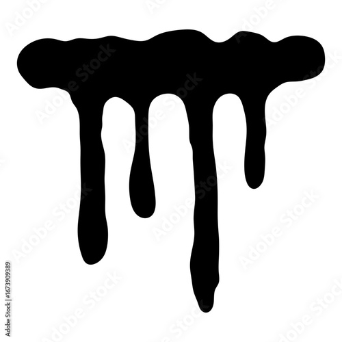 Black paint drip.