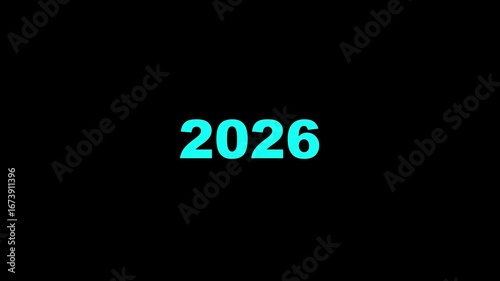 Timeline Scroll from 2015 to 2026 on Black Background .
