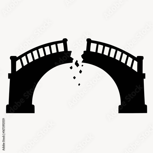 Vector art silhouette of a gate bridge on a filmstrip with a city in the background
