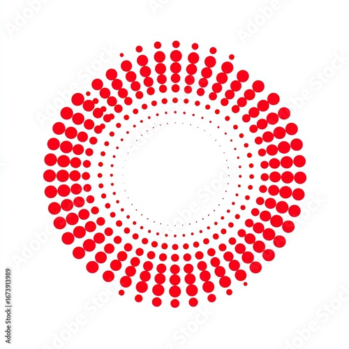Red dot circle design on white background