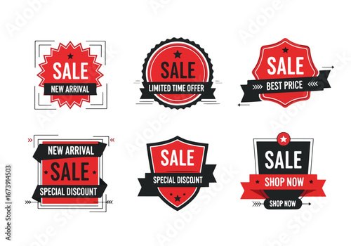Shopping Discount Badges and Sale Label Collection