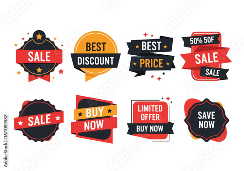 Modern Sale Badge Collection with Discount Labels