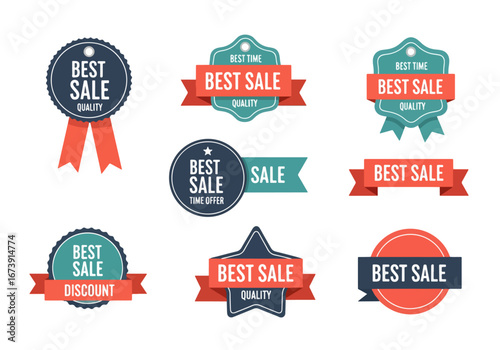 Photos Stylish shopping voucher badges featuring bold sale percentage and advertising d