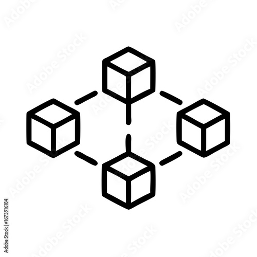 Blockchain Network Illustration for Tech Blogs, Cryptocurrency Websites, Finance Articles, Education on Decentralized Systems, and Digital Economy Awareness