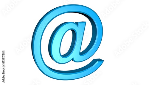 Wallpaper Mural Blue 3D at symbol on white background Torontodigital.ca