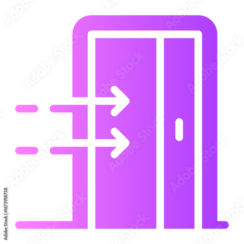 Emergency exit gradient icon