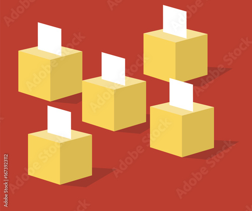 simultaneous voting box background concept design
