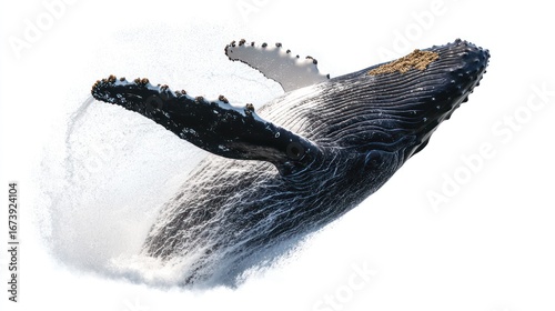 Humpback whale leaps out of water