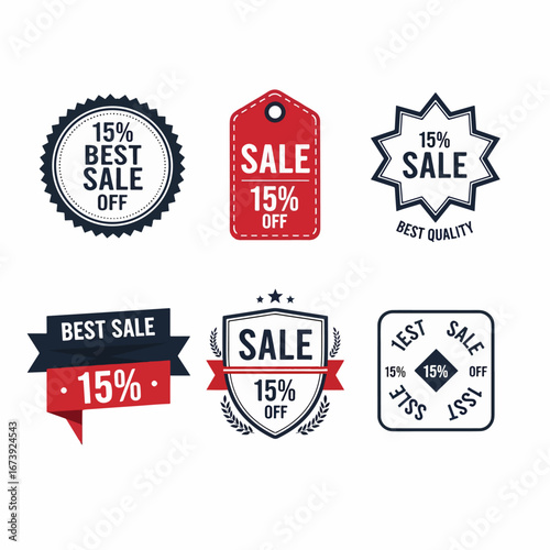 Professional discount labels set for sophisticated retail promotions and ads