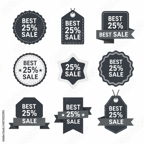 Trendy Promotional Stickers Collection Showcasing Best 25 Percent Sale Offers