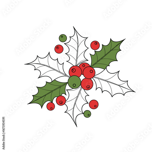Vibrant festive holly with red berries and green leaves, perfect for Christmas celebrations