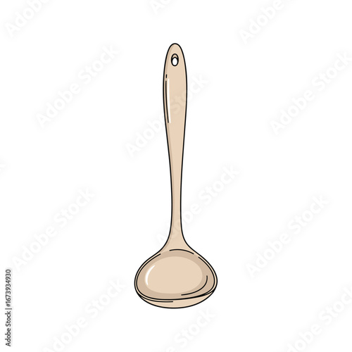 Simple ladle tool for serving soup or liquids with a modern, clean design