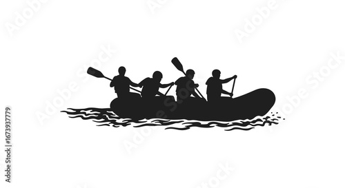 people in a canoe on water with paddles