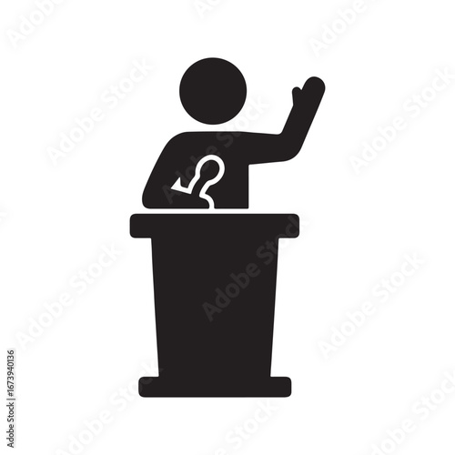  Public Speaker at Podium Icon – Presentation, Speech & Conference