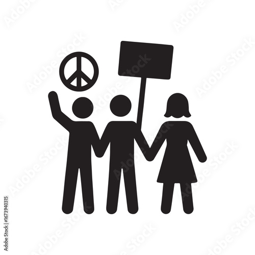 Peaceful Protesters Icon – Activism, Rally & Social Justice