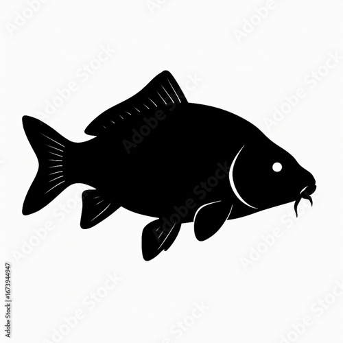 Carp Fish Vector Silhouette