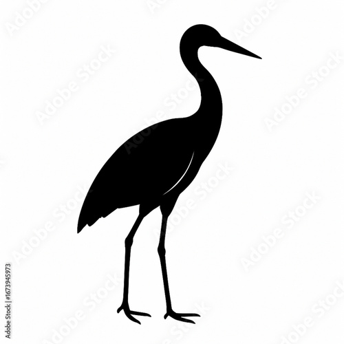 Heron Wading Bird Silhouette Vector