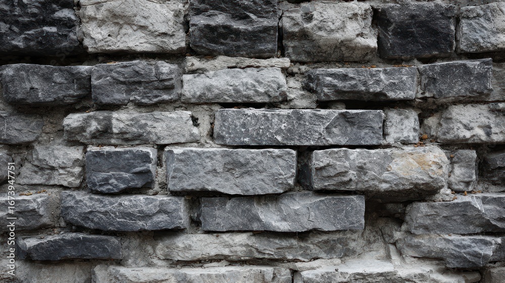 Obraz premium Gray stone wall close-up