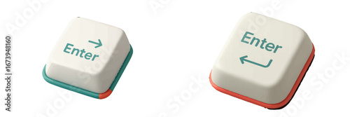 Unique enter key design for modern keyboard or computer setup