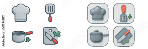 Simple vector of kitchen utensils and chef tools