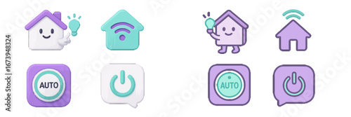 Innovative home automation concept with smart icons and symbols
