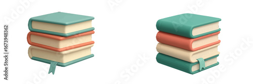 Stacked books in a minimalist vector illustration design