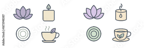 Creative vector illustration of wellness elements for relaxation