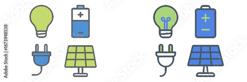 Energy sources and consumption concepts in vector illustration