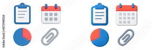 Modern vector icons for file management and scheduling tools