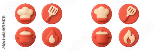 Cooking symbols in vector format for culinary design projects