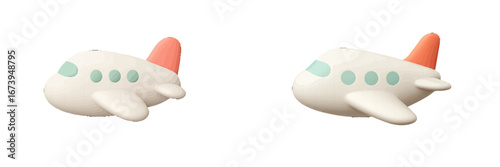 Cute vector illustration of colorful toy airplanes in motion