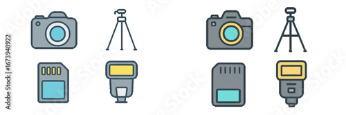 Camera and photography equipment vector illustration for creatives