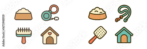 Pet care essentials in vector illustration for animal lovers