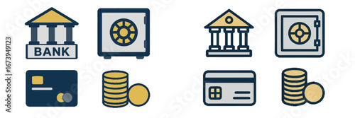 Vector illustration of banking elements and financial symbols