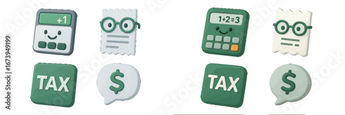 Creative vector illustration of tax-related icons for finance topics
