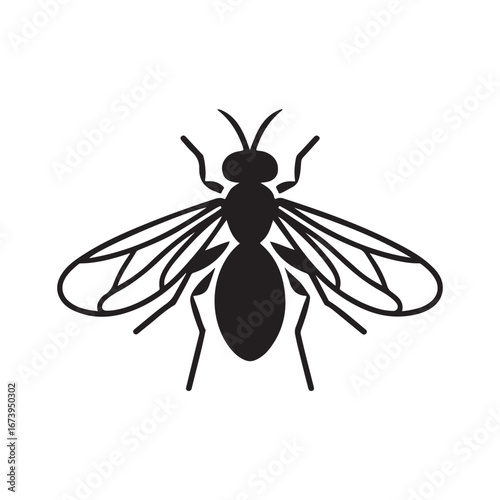 Midge Insect Icon for Simple and Scientific Bug Designs