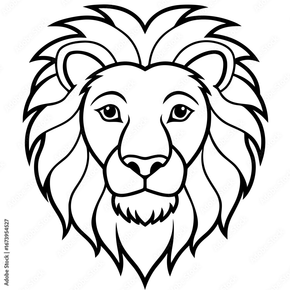 Fototapeta premium Majestic Lion Head Vector Art