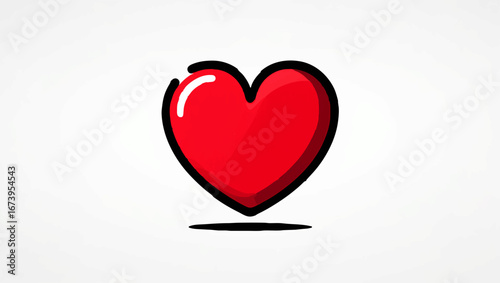 Stylized red heart with abstract ragged edges

