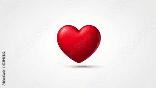 Stylized red heart with abstract ragged edges

