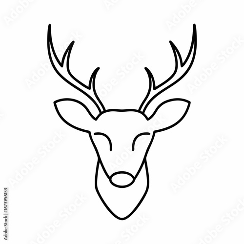 Minimal Deer Head Vector Design