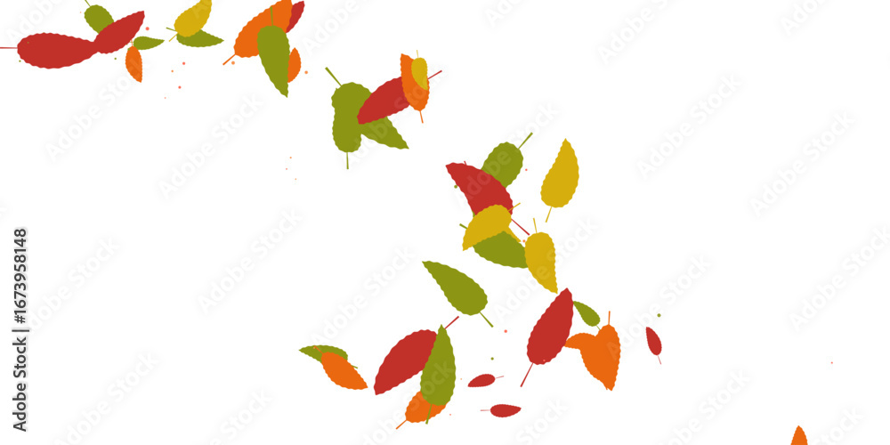 Fototapeta premium Leaves. Yellow, red, orange, brown, green colors. Scattered autumn leaves. Unusual abstract texture. Vector eps 10.