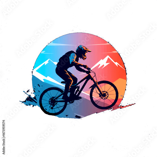 An action-packed downhill artwork that reflects passion, courage, and the adventurous spirit of mountain sports.