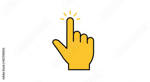 Clicking finger icon symbolizing action and selection in a digital context