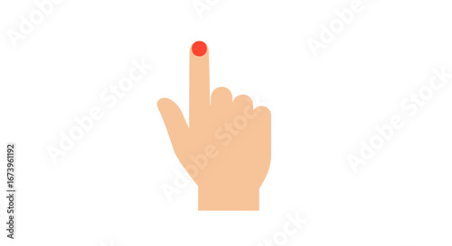 Hand cursor pointing with index finger clicking or pressing on a digital screen