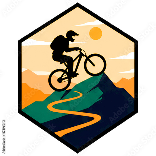 This design captures the thrill of speed and balance, making it a perfect image for action, sports, and adventure themes.
