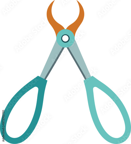 Detailed vector illustration of medical forceps for surgical procedures and healthcare applications