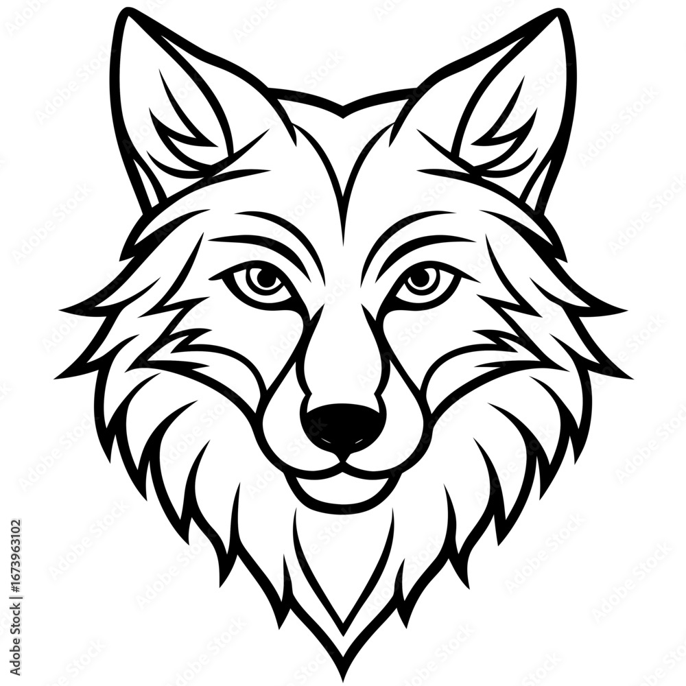 Obraz premium Minimal Wolf Head Vector Design